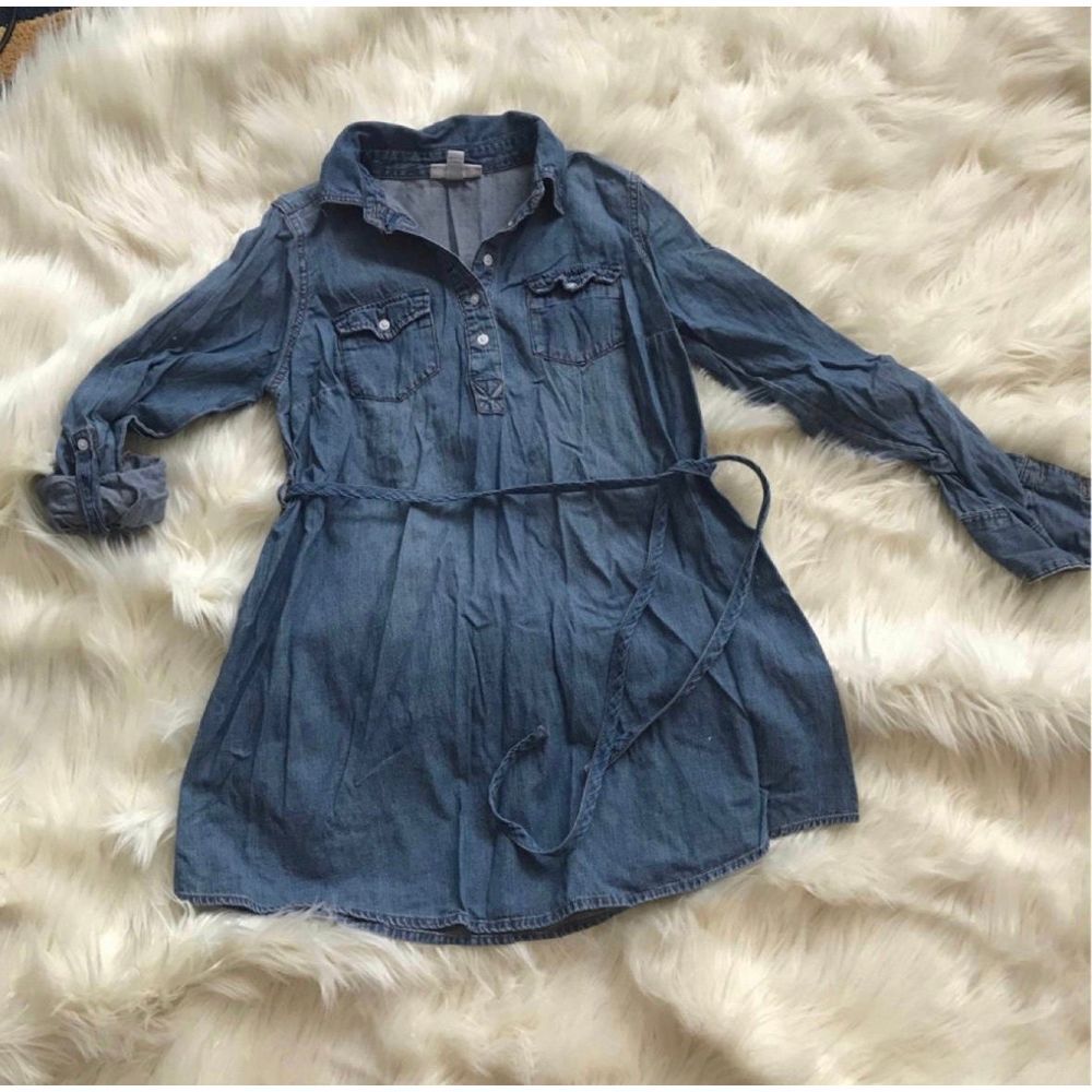 Liz lange‎ long denim maternity top with tie XS
